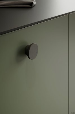 Circle 50 Möbelknopf aus Holz, Eiche, Schwarz