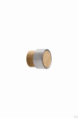 Radio Mini 26 Möbelknopf, Holz, Eiche mit Silber
