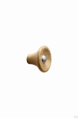 Recta 38 Möbelknopf aus Holz, Eiche mit Silber