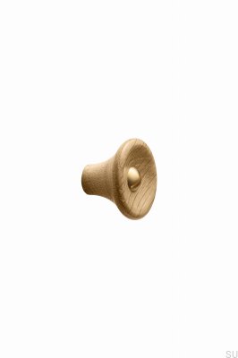 Recta 38 Möbelknopf aus Eichenholz mit poliertem Gold