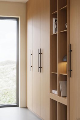 Länglicher Möbelgriff Japan 224 Holz Esche schwarz