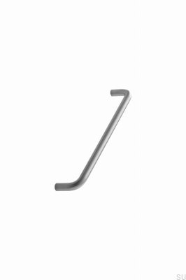 Länglicher Möbelgriff D Griff 128 Stahl Silber Satin