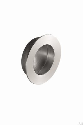 Möbelmuschelgriff Rund 50 Stahl Silber Satin