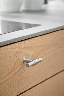 Möbelknopf T-Bar Knot 75 Stahl Silber Poliert
