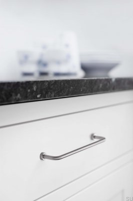 Lounge 128 Länglicher Möbelgriff, Silber Satiniert