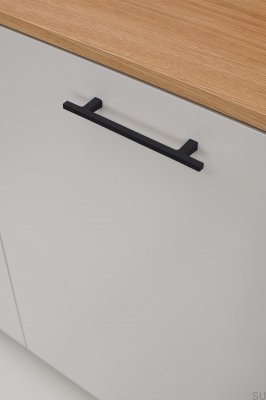 Pen 128 länglicher Möbelgriff, Gusseisen, mattschwarz
