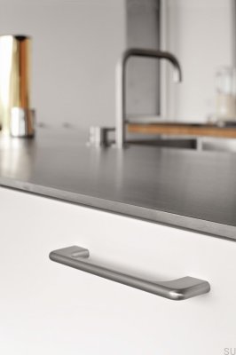 Längsmöbelgriff Doppia 128+160, Aluminium, Silber