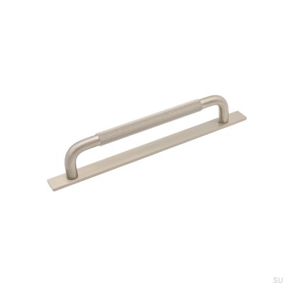 Helix 160 länglicher Möbelgriff aus Aluminiumsilber mit Unterlegscheibe