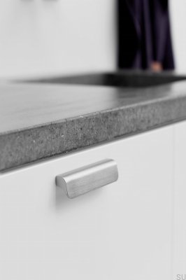 Länglicher Möbelgriff Fall 128 Aluminium Silber