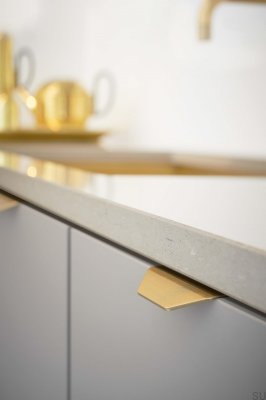 Blaze 2 Möbelgriff mit 20 Kanten, gebürstetes Aluminiumgold