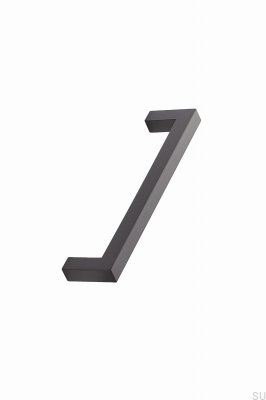 Länglicher Möbelgriff Square 10 128 Aluminium Mattschwarz gebürstet