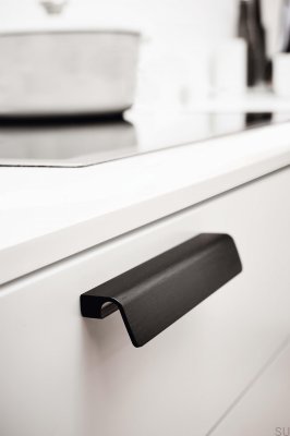 Möbellängsgriff Fringe 160 Aluminium mattschwarz gebürstet