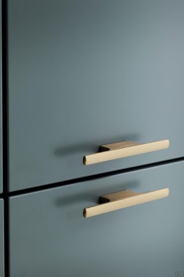 Tau 32 länglicher Möbelgriff, gebürstetes Aluminiumgold