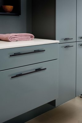 Längsmöbelgriff Tau 160 Aluminium Mattschwarz gebürstet