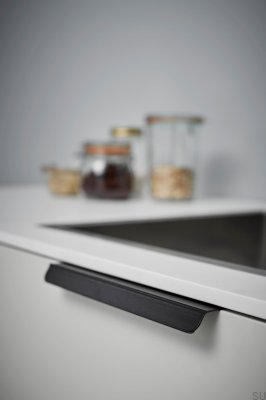 Kantenmöbelgriff Accent 160 Aluminium Mattschwarz gebürstet