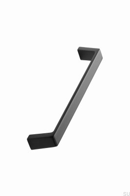 Naht 160 länglicher Möbelgriff, Aluminium, mattschwarz