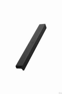 Elan länglicher Möbelgriff 160+544+1088 Aluminium Mattschwarz gebürstet