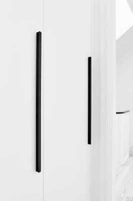 Elan länglicher Möbelgriff 160+544+1088 Aluminium Mattschwarz gebürstet
