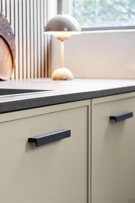 Elan 160 länglicher Möbelgriff, Aluminium, Mattschwarz, gebürstet