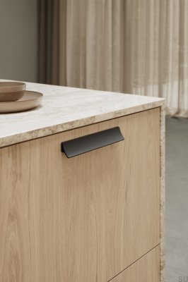 Länglicher Möbelgriff Ciel 160 Aluminium Mattschwarz