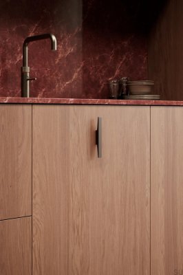 Länglicher Möbelgriff Facet 32 Aluminium Braun Matt