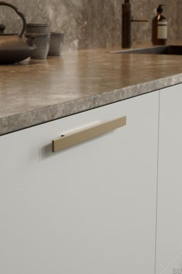 Länglicher Möbelgriff Facet 96 Aluminium Gold Matt