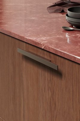 Länglicher Möbelgriff Facet 96 Aluminium Braun Matt