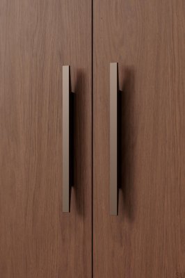 Länglicher Möbelgriff Facet 160 Aluminium Braun Matt