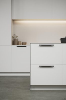Facet 160 länglicher Möbelgriff, Aluminium, mattschwarz