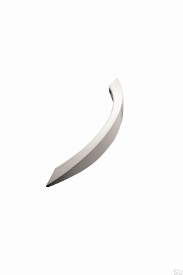 Melon 192 Länglicher Möbelgriff aus Metall, Silber