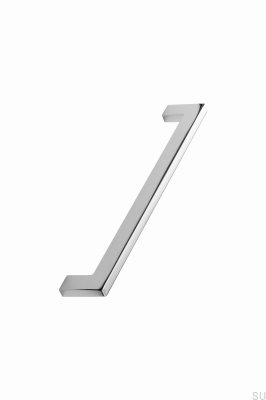 Länglicher Möbelgriff Flat 192 Metall Silber Chrom