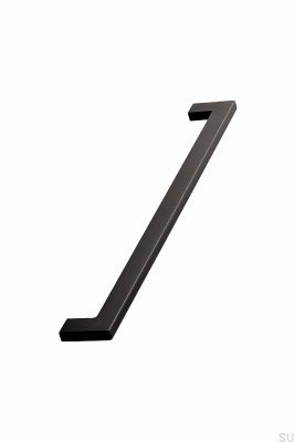 Flacher 256 länglicher Möbelgriff, Metall, mattschwarz