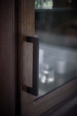 Länglicher Möbelgriff Flach 448 Metall Dunkelbraun