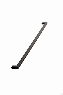 Flacher 448 länglicher Möbelgriff, Metall, mattschwarz
