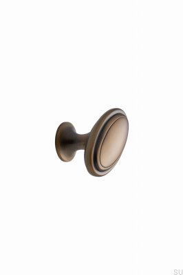 Ovaler 60er-Möbelknopf aus Metall in Antikgold