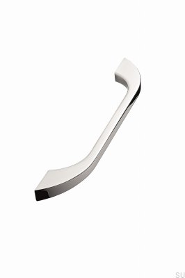 Schmaler Möbelgriff 320 aus Metall, silberfarben verchromt