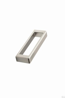 Cubico 96 Länglicher Möbelgriff aus Metall, Silber