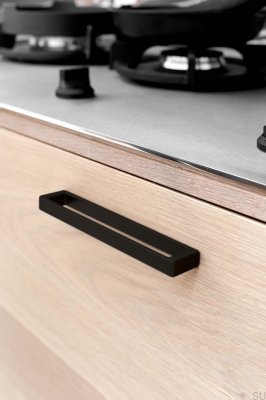 Länglicher Möbelgriff Cubico 192, Metall, mattschwarz