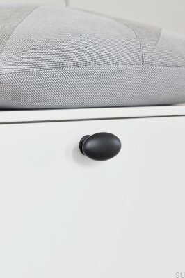 Ovaler einfacher Möbelknopf mit Pins 26, mattschwarzes Metall