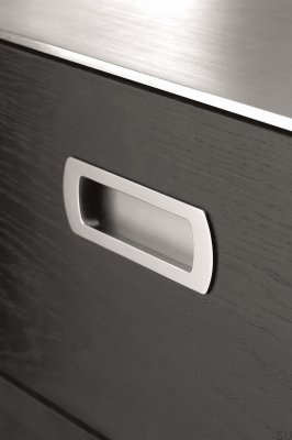 Möbeleinbaugriff Lux 128 Metall Silber