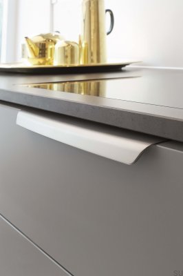 Wow 256 Möbelgriff aus Metall, gebürstete Kante, Silber