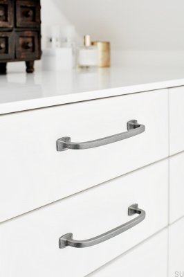 Klassischer 160 länglicher Möbelgriff, metallgrau