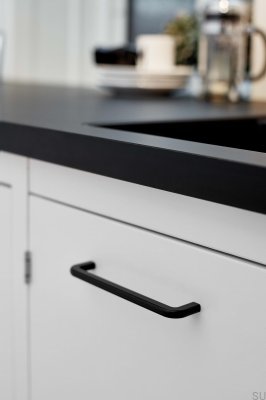 Compact 160 länglicher Möbelgriff Metall Mattschwarz