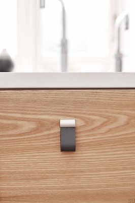 Möbelknopfband 16 Leder Braun mit Silber