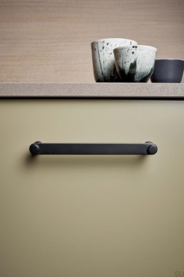 Pillar 160 länglicher Möbelgriff, Metall, mattschwarz