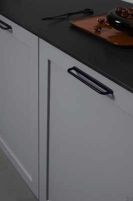 D-Lite 160 länglicher Möbelgriff, Metall, mattschwarz