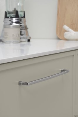 Equester 320 Länglicher Möbelgriff aus vernickeltem Metall