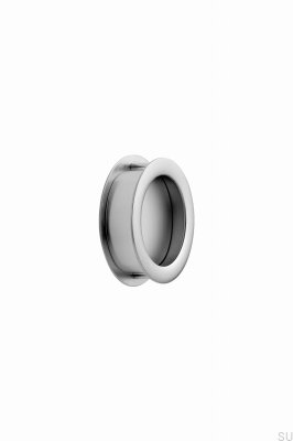 Wannengriff rund 52,5 mm Möbelgriff Metall silber