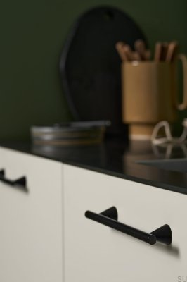 Länglicher Möbelgriff Delta 160 Metall Schwarz Matt