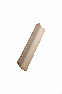 Leaf 160 Länglicher Möbelgriff aus gebürstetem Metall in Gold